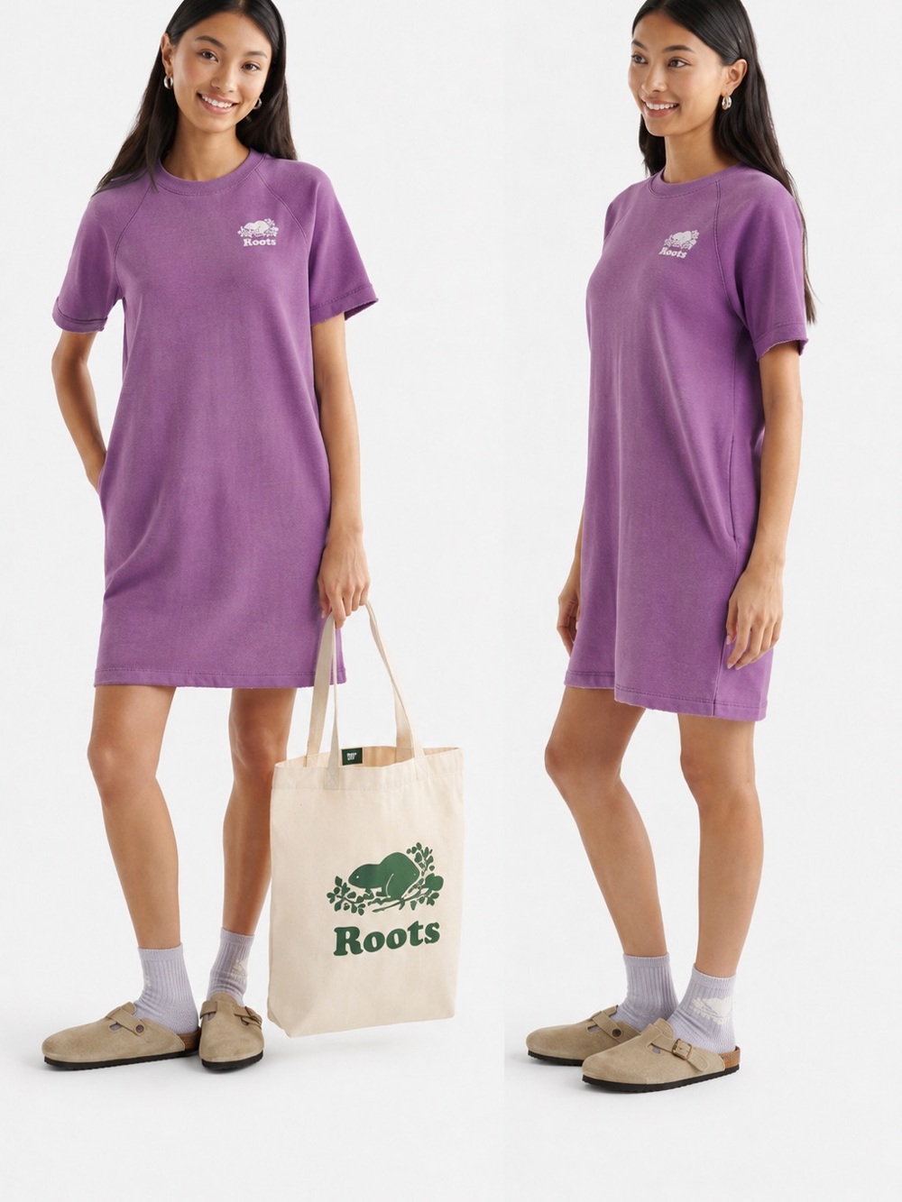 Roots Edith Sweatshirt Dress Thistle Pepper Purple XXS
